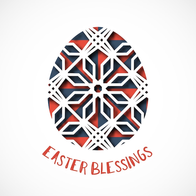 Easter greeting card with ornamental egg