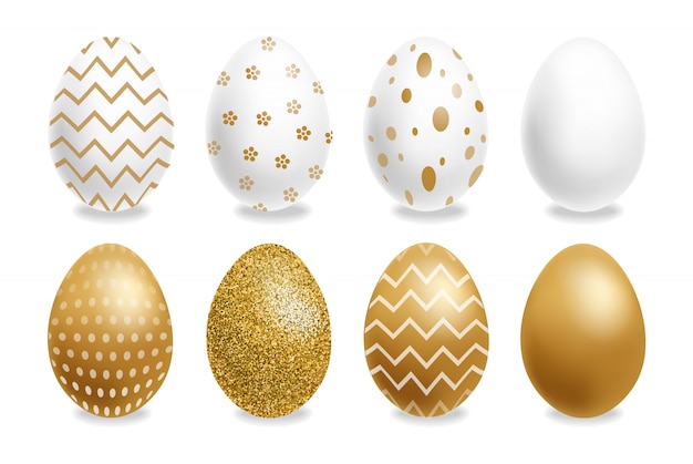 Easter painted golden eggs