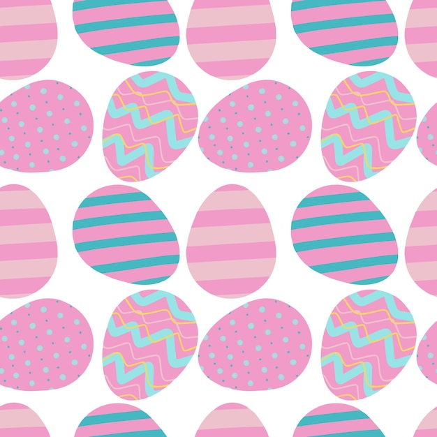 Easter pattern with colourful eggs