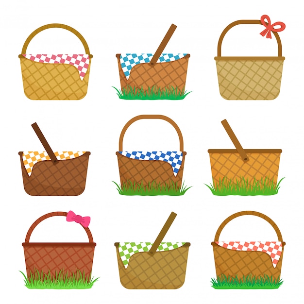 Easter or picnic baskets.   illustration