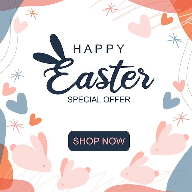 Easter poster and banner templateVector illustration