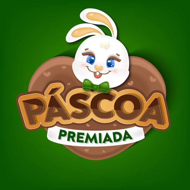 Easter promocional with chocolate eggs bunny rabbit background Premium Vector Brazil