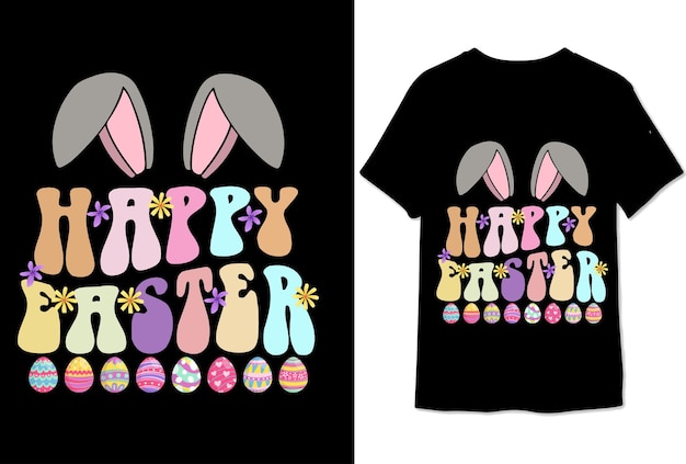 Vector easter retro t shirt design