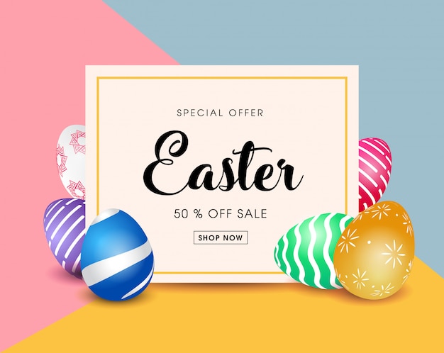 Easter sale banner template design