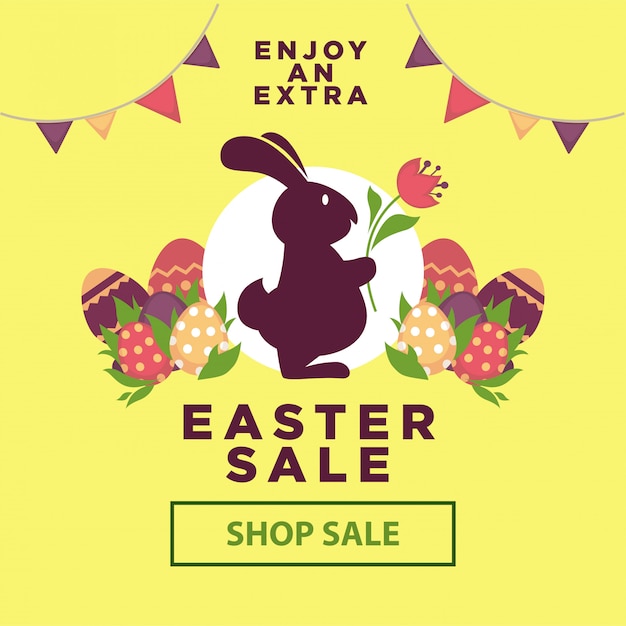 Easter sale poster for online shopping 