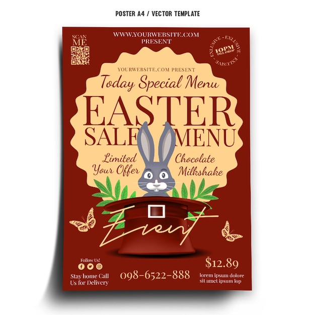 Vector easter sale poster template