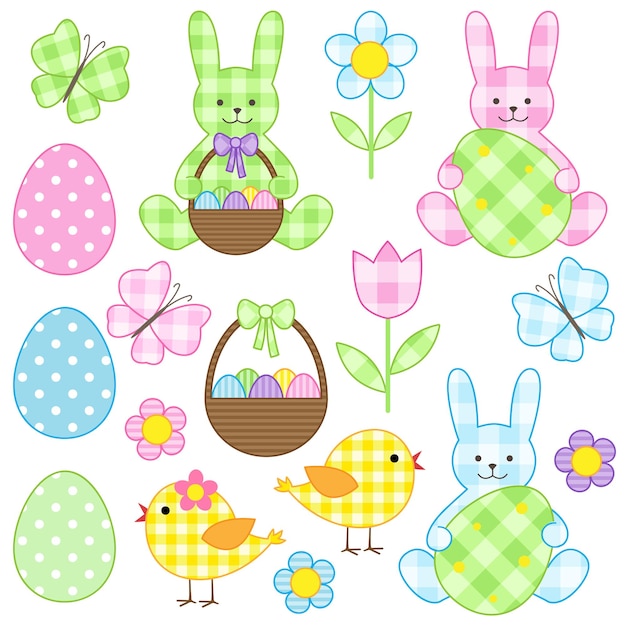 Easter set of vector elements