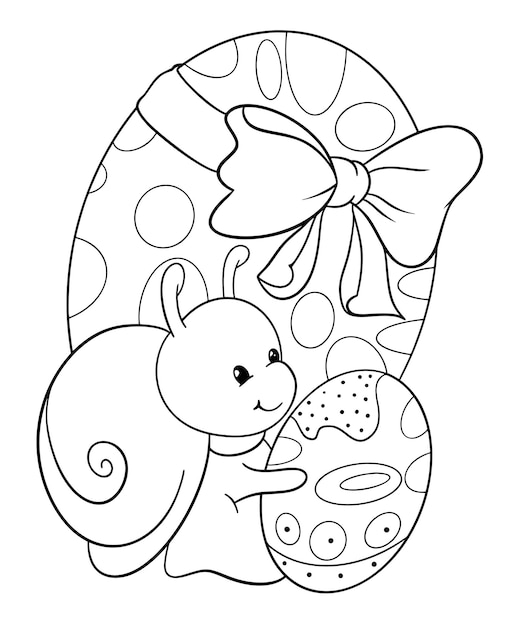 Easter Snail Coloring Page