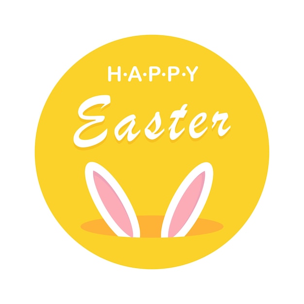 Easter sticker with a rabbit Vector graphics