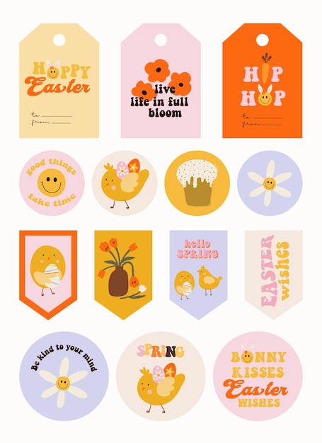 Easter stickers and tags