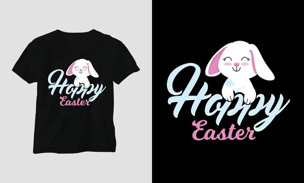 Vector easter sunday t shirt that says'happy easter'on it