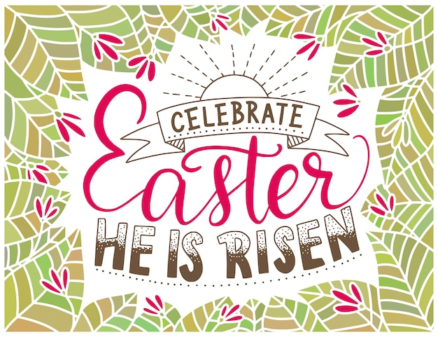 Easter vector lettering card