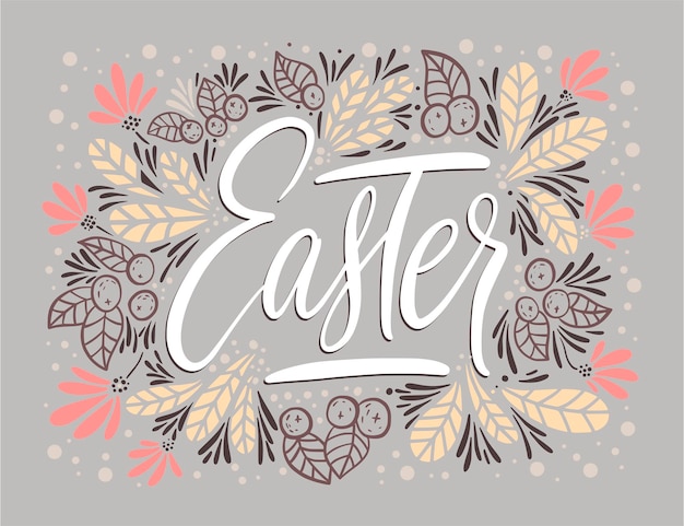 Easter vector lettering card