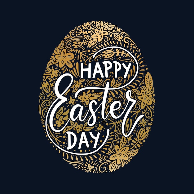 Easter vector lettering card