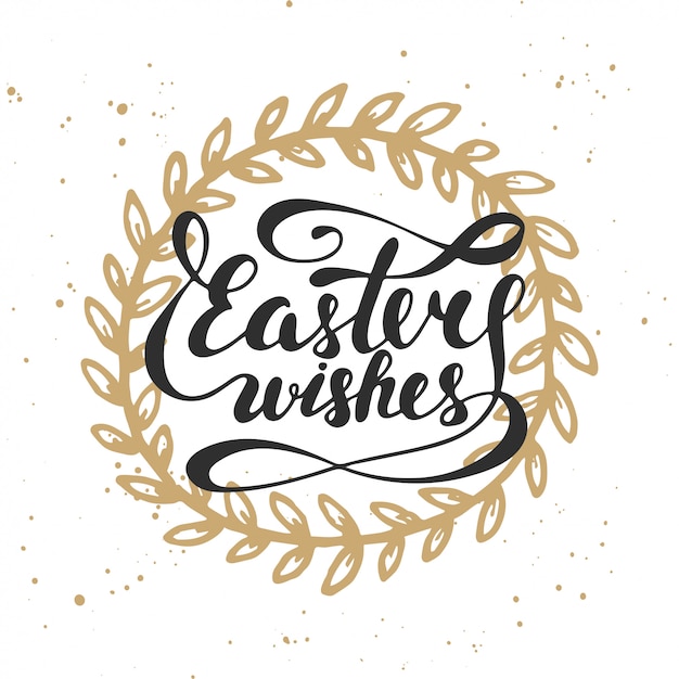 Vector easter wishes vector typography design elements 