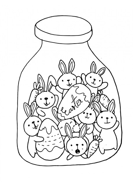 Easter with Rabbit Doodles