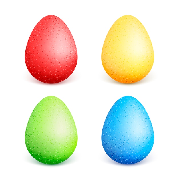 EasterColorful Easter eggs with different colors. Easter eggs collection on a white background.  illustration.