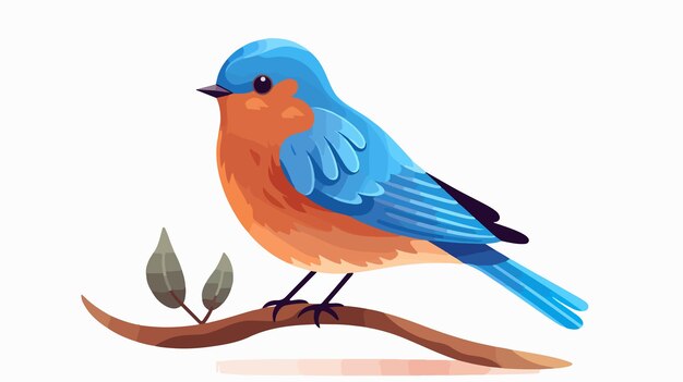 Vector eastern bluebird flat vector illustration clipart