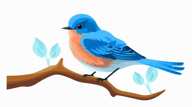 Eastern Bluebird Flat Vector Illustration Clipart