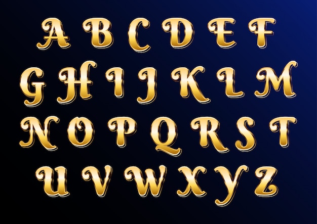 Eastern Gold Classic Elegant Alphabet with letters