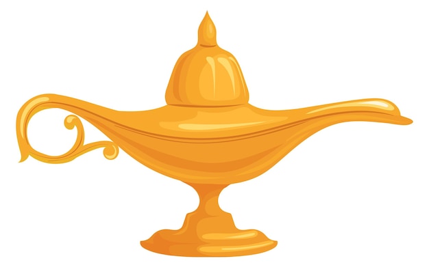 Eastern lamp Golden alladin lantern cartoon icon