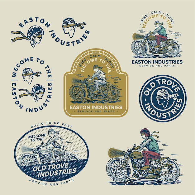 Easton Industries Badges Logo Vintage Illustration Pack