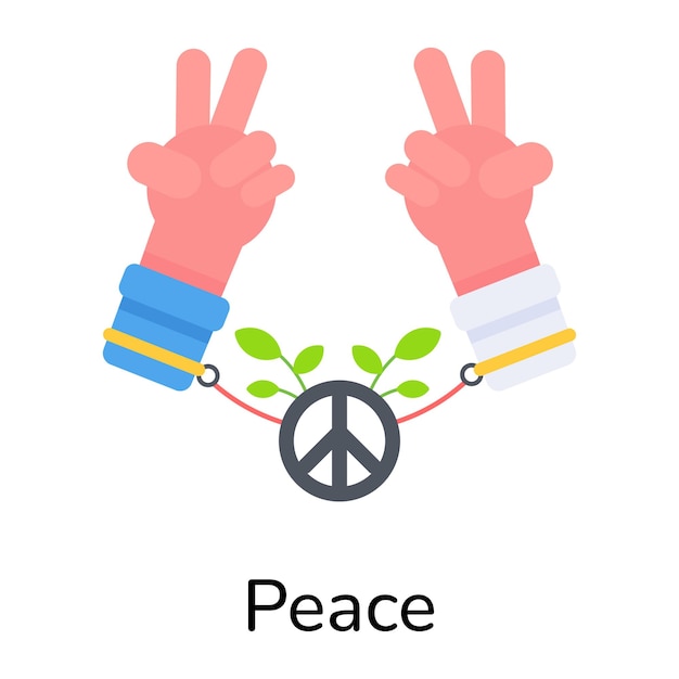 Easy to edit flat icon of peace vote