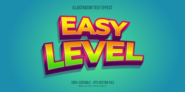 Easy level text effect, editable text style