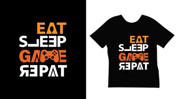 Eat game sleep repeat typography tshirt design