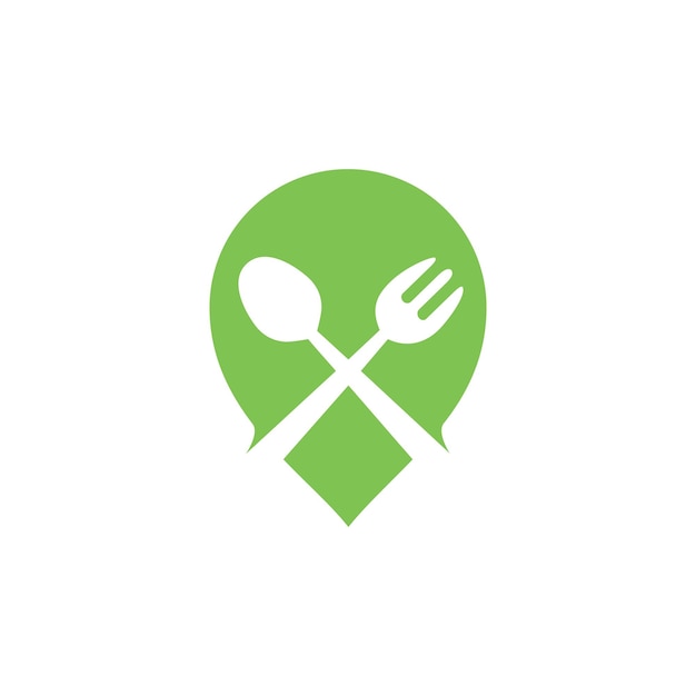 Eat Locator Icon Symbol Vector Logo Template