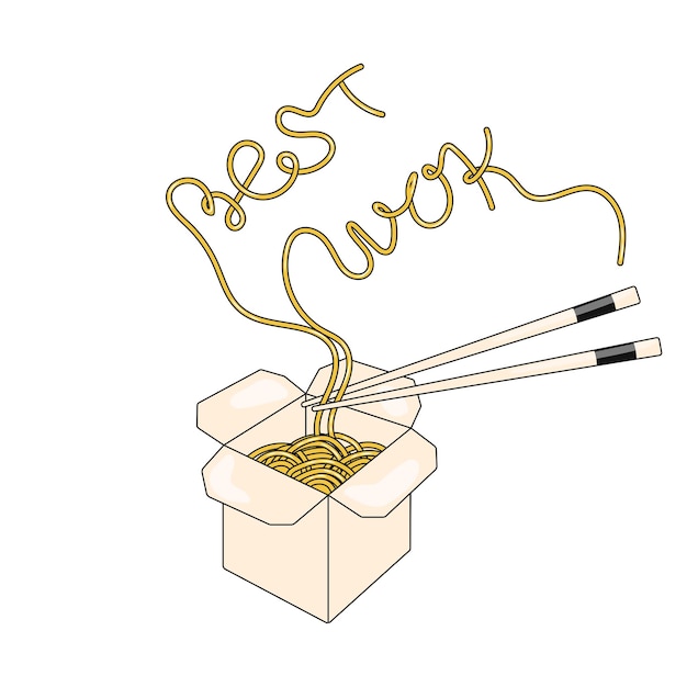 Eat Noodles with Chopsticks Box with the Best Wok Takeaway Food