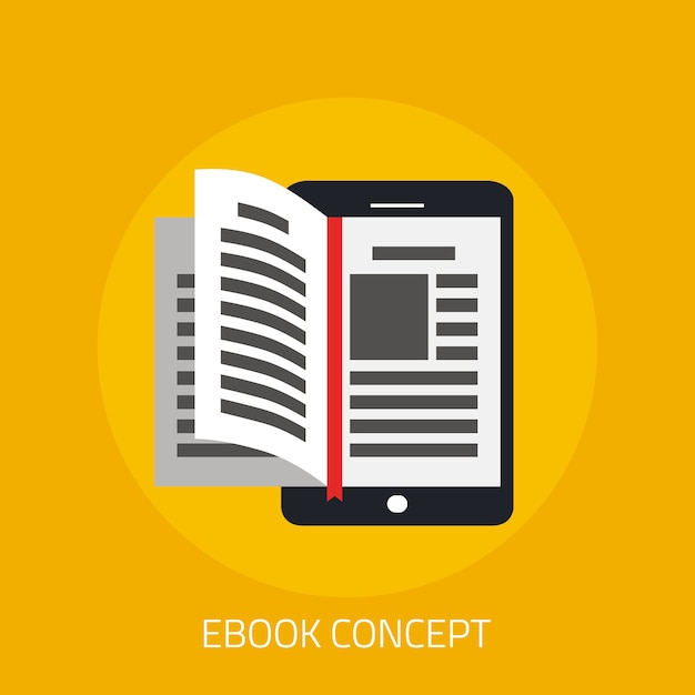 Ebook concept with flipping book page