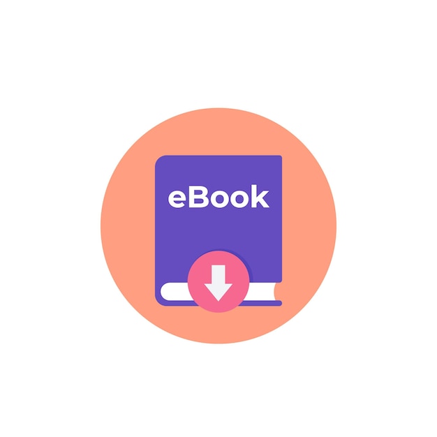 ebook download vector icon on white