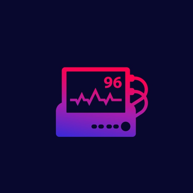 Ecg heart rate monitor vector icon for web