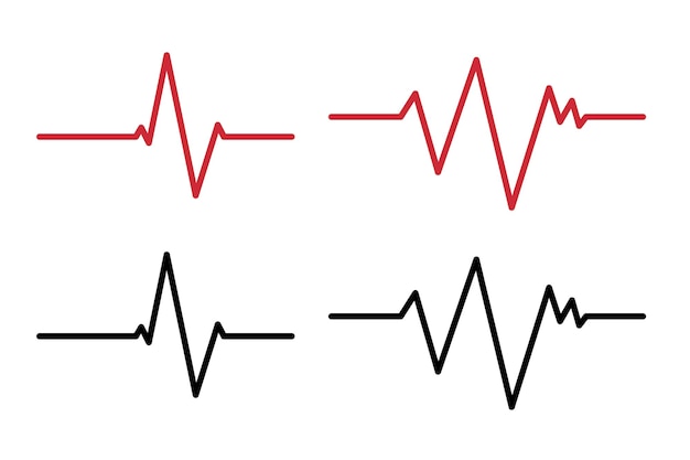 Vector ecg heartbeats set