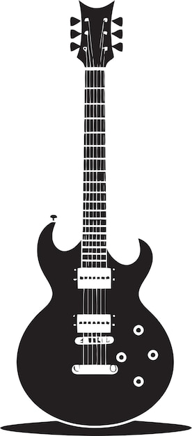 Echoes of Elegance Guitar Emblem Design Vector Fretboard Flourish Guitar Logo Vector Art