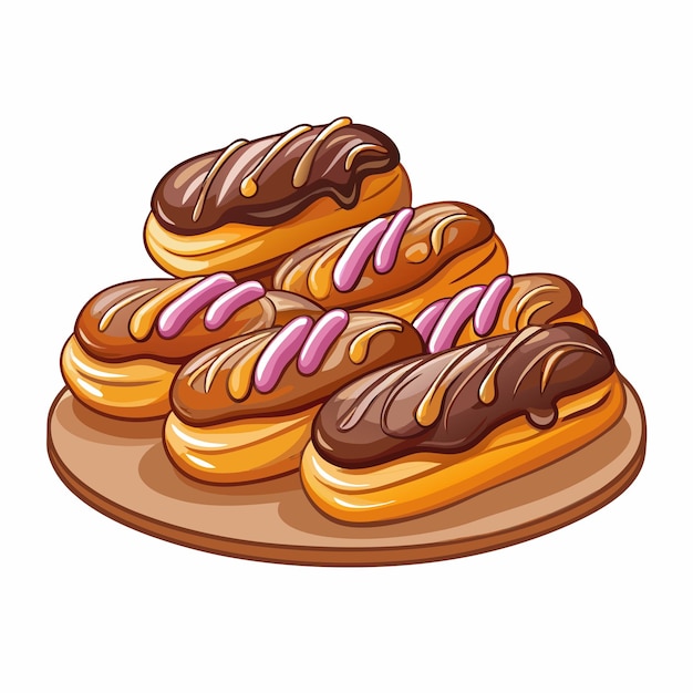 Vector eclairs food vector art drawing