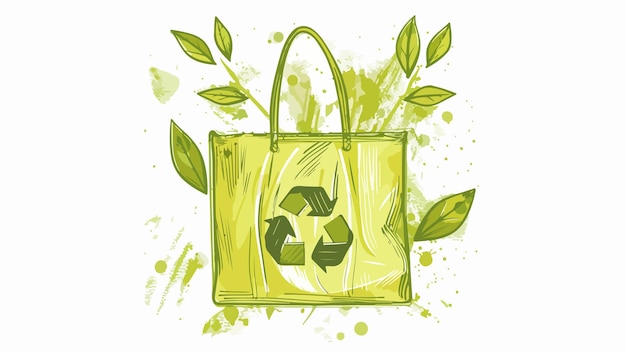 Vector eco bag icon vector illustration handdrawn vector