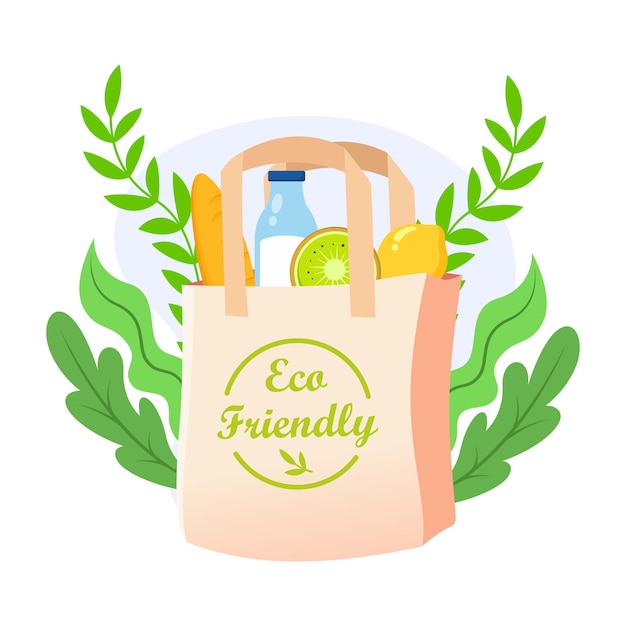 Eco bag logo design template