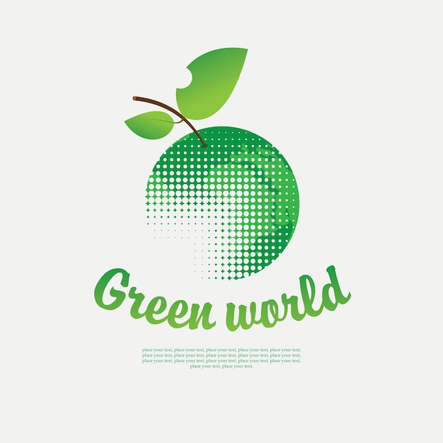 eco banner with planet in form of apple