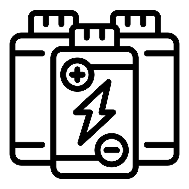 Eco battery icon outline vector Energy plant Bio fuel