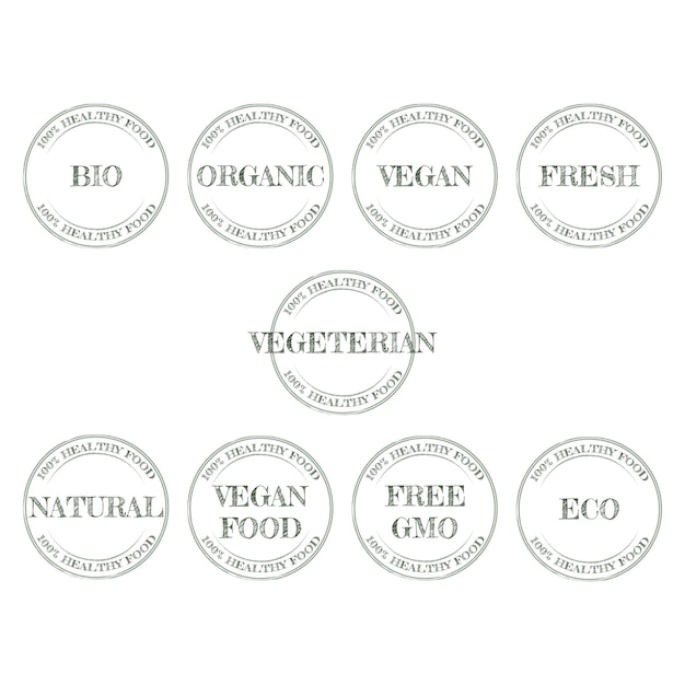 Eco bio organic and natural product sticker label badge and logo Ecology icon