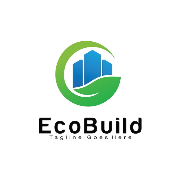 Eco Build logo design template