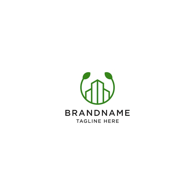 Eco Building Real Estate Logo Icon Design Template City Apartment Green Construction Vector