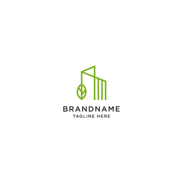 Eco Building Real Estate Logo Icon Design Template City Apartment Green Construction Vector