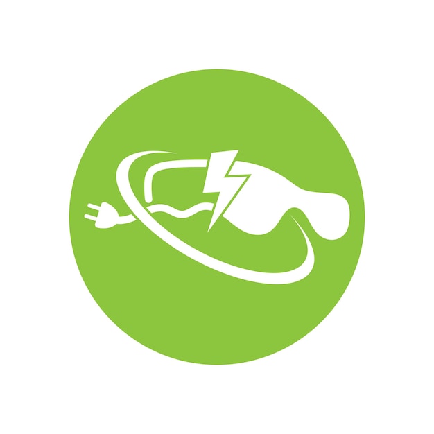 Eco car and electric green car technology icon logo vector