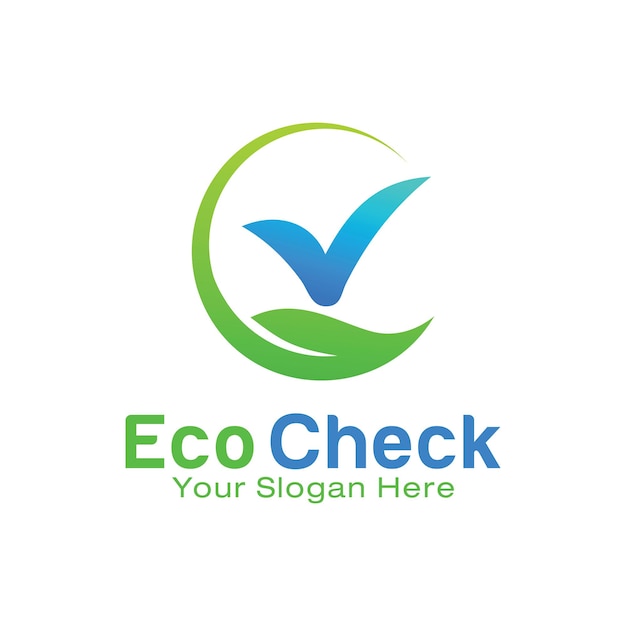 Eco Check logo design template