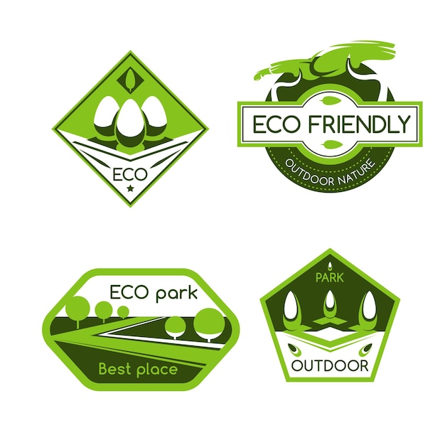 Eco city park label for ecology and nature design