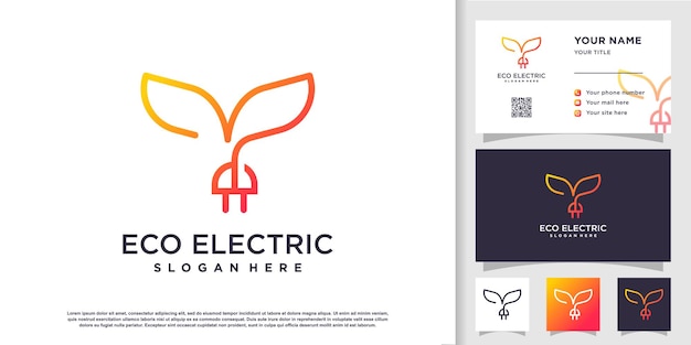 Eco electric logo template Premium Vector