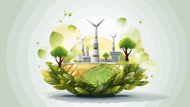 Vector eco energy concept over gray background vector illustration